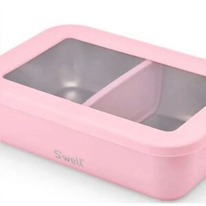 NWT S'well Stainless Removable Tray Divider Food Storage Peony Bento Box 60 oz